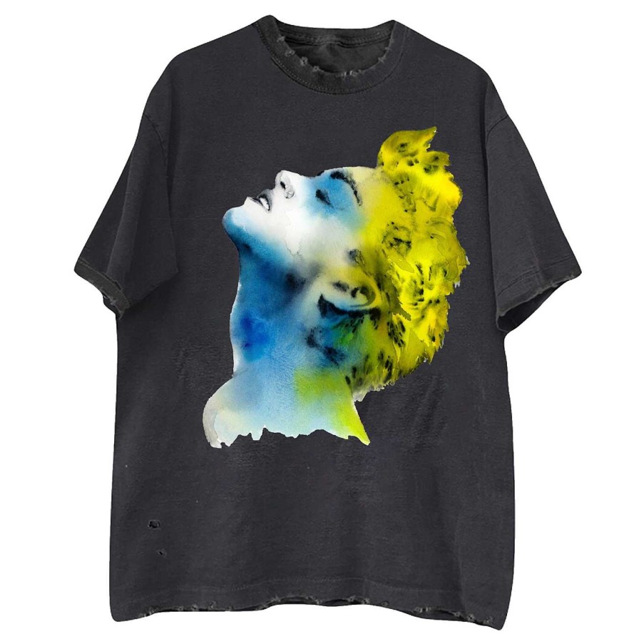 Best Madonna True Blue Watercolor Black Tee